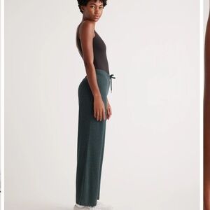 Quince Dark Green Wide-Leg Pants